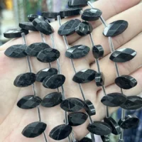 Schwarzer Turmalin Cabochon kaufen - natuerlich & unbehandelt | Moss Crystal