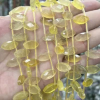 Gelber Opal Cabochon Blattform 8-16.5mm - Bild 1 von 6 | Moss Crystal