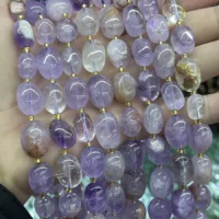 Amethyst Phantom lose Perlen 10-15mm kaufen - natuerlich und unbehandelt. Ideal fuer Schmuckherstellung und Lithotherapie.