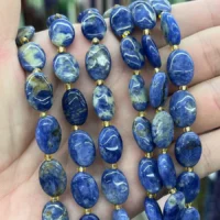 Blauer Spitzenachat Cabochon 14 mm - naturlicher Edelstein kaufen | Moss Crystal Grosshandel Europa