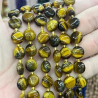 Tigerauge Cabochon 10mm kaufen - natuerlich & unbehandelt | Moss Crystal