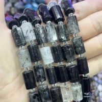 Schwarzer Rutilquarz Perlen kaufen – natürlich & unbehandelt | Moss Crystal